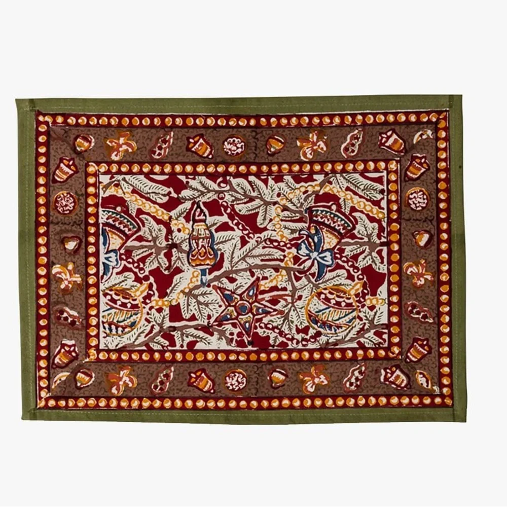 Pottery Barn Noel Handmade Placemats NEW set of 6 Couleur Nature Christmas
